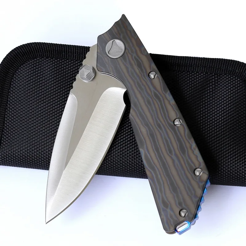 Складной титановый нож GODFUR SMF D2 Blade KVT шарикоподшипник шайба для кемпинга охоты