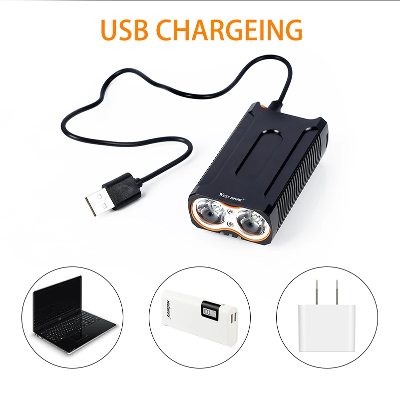 WEST BIKING, велосипедный светильник для горного велосипеда, заряжаемый от USB, велосипедный светильник, светодиодный передний головной светильник и задний светильник, велосипедный задний светильник, велосипедный фонарь