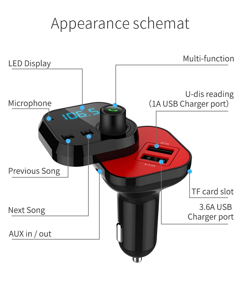 JINSERTA fm модулятор Bluetooth автомобильный комплект громкой связи аудио радио музыка Mp3