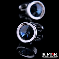 kflk luxury shirt cufflinks for mens brand cuff buttons wedding crystal cuff links high quality round abotoaduras jewelry