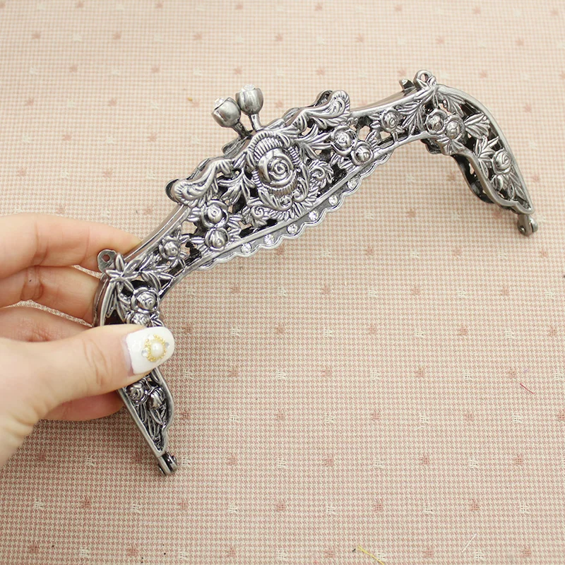 5 шт. 16 см винтажные Резные Стразы с розой украшение металлический кошелек рамка