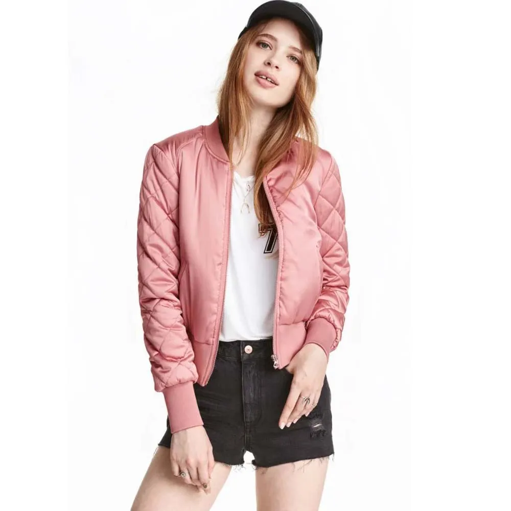 2017 Повседневное осень зима Для женщин одноцветное Курточка бомбер пальто