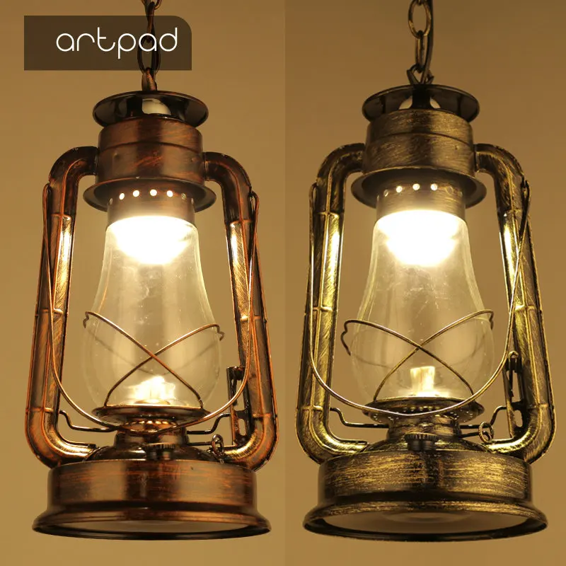 Промышленный старинный керосин подвесной светильник черный металлический