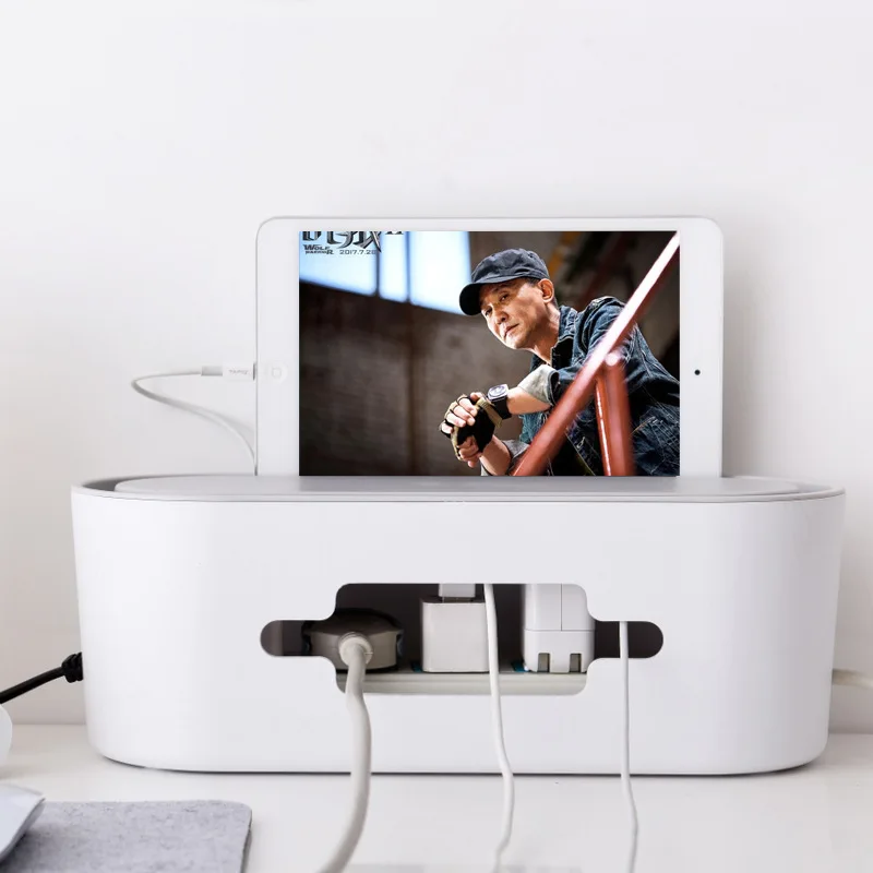 1 Pcs Creative Home Multi-purpose ABS Plastic Desktop Network Cable Storage Box Holder Anti-skidding For Power Line | Дом и сад