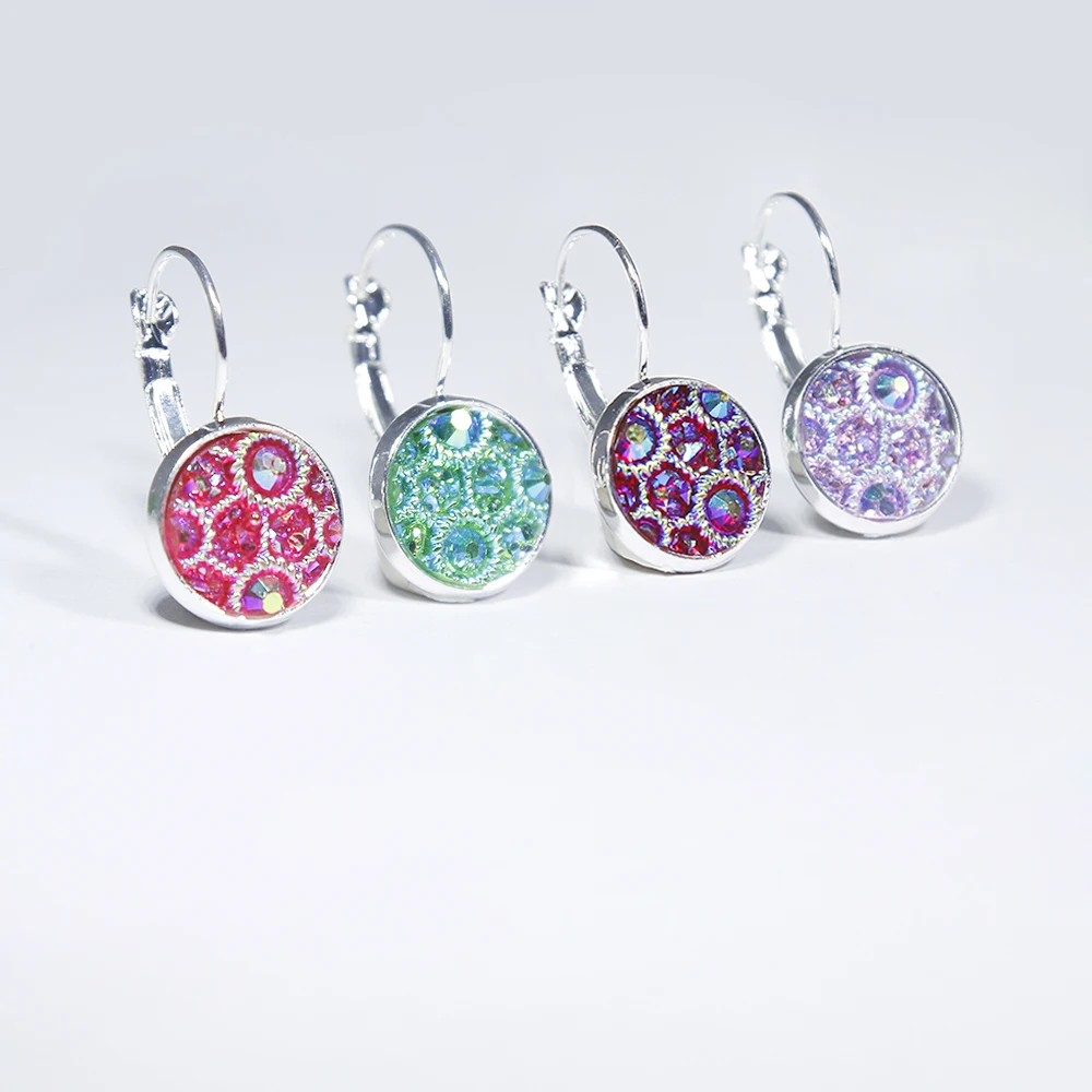 Трендовые массивные серьги Drusy серьги с кристаллами для женщин Висячие висячие серьги свисающие серьги Современные Простые ювелирные изделия