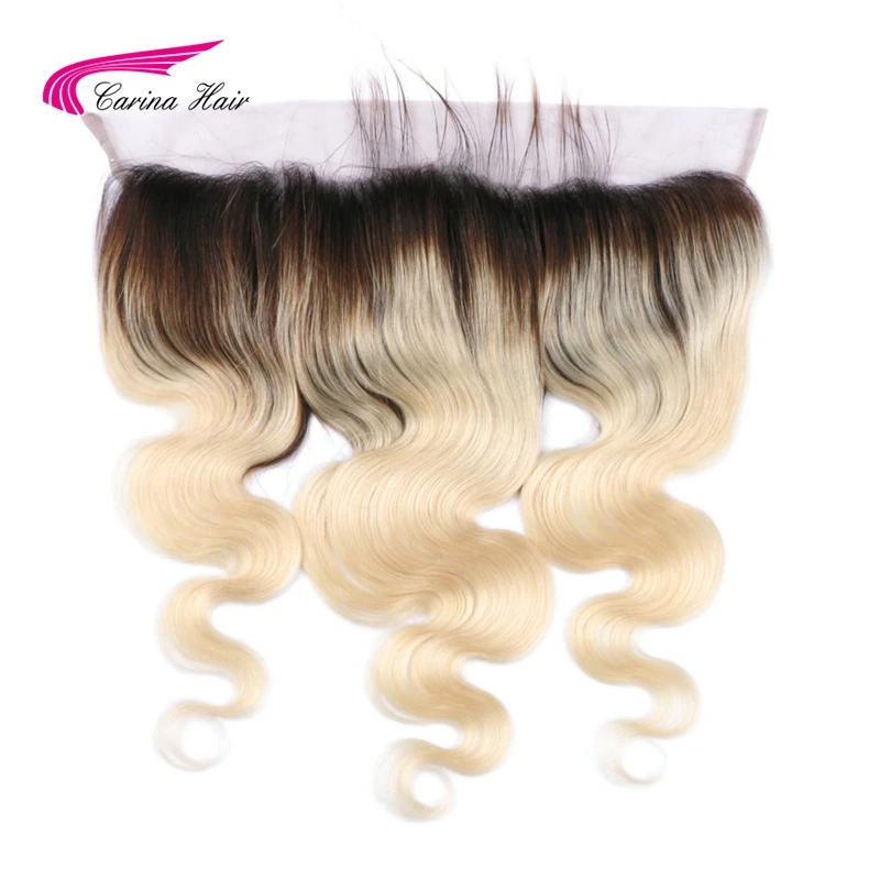 Carina волосы бразильские Remy человеческие Ombre 1b/613 блонд 13*4 Кружева Фронтальная