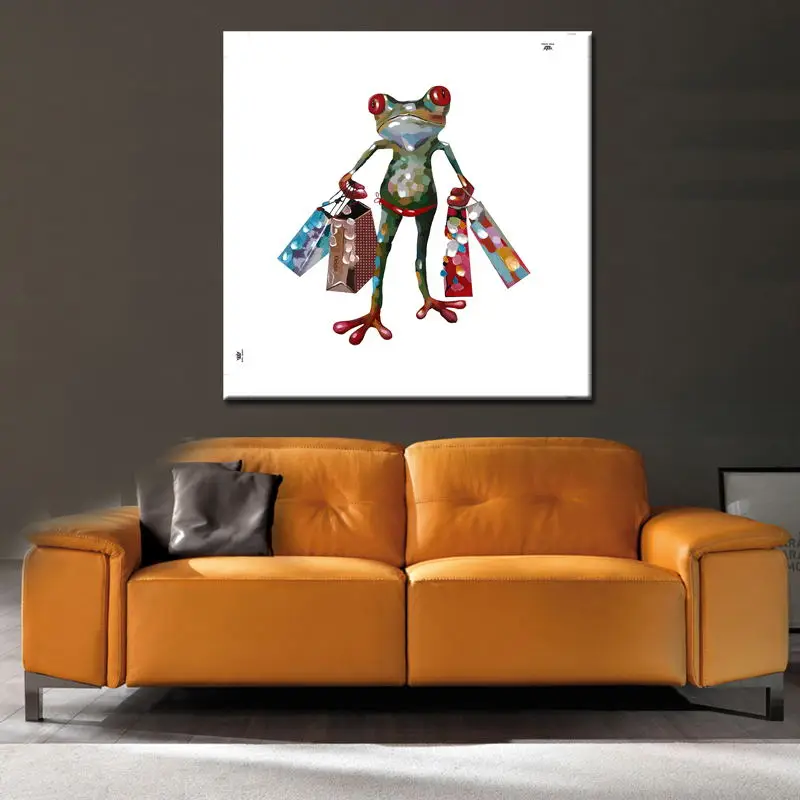Art Poster &quotFrog&quot Animal Canvas Painting Wall Pictures for Living Room Decoration Picture Bedroom | Дом и сад