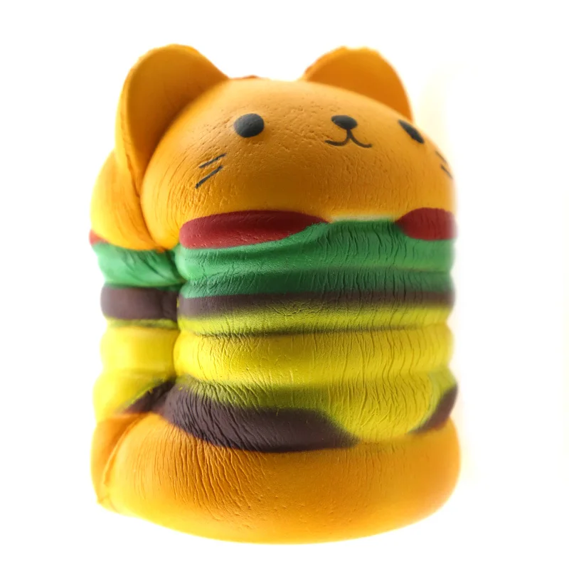 Squeeze Squishy Cute гамбургер медленно поднимающийся ароматизированный Кот Smlie гамбургер мягкий каваи снятие стресса Unzipping игрушки