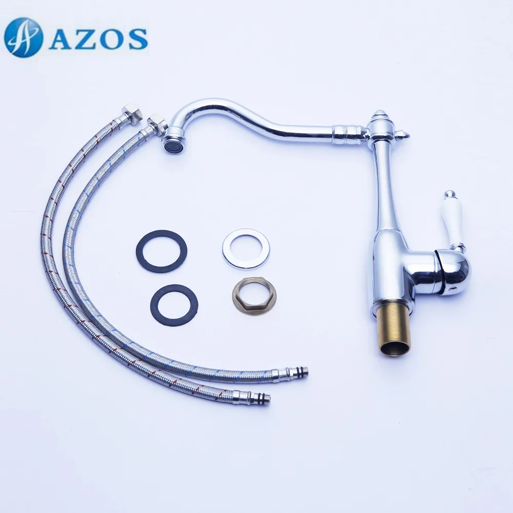 AZOS кран для ванной комнаты латунный хромированный полированный цвет одно