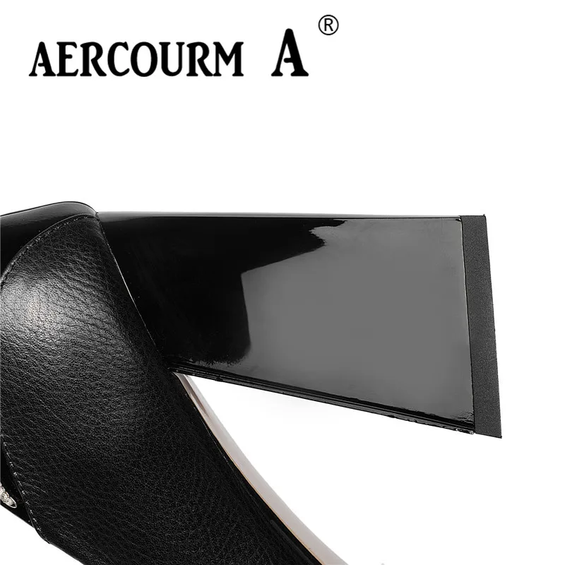 Aercourm A/2019 Новый Для женщин модная обувь на высоких каблуках с закругленным
