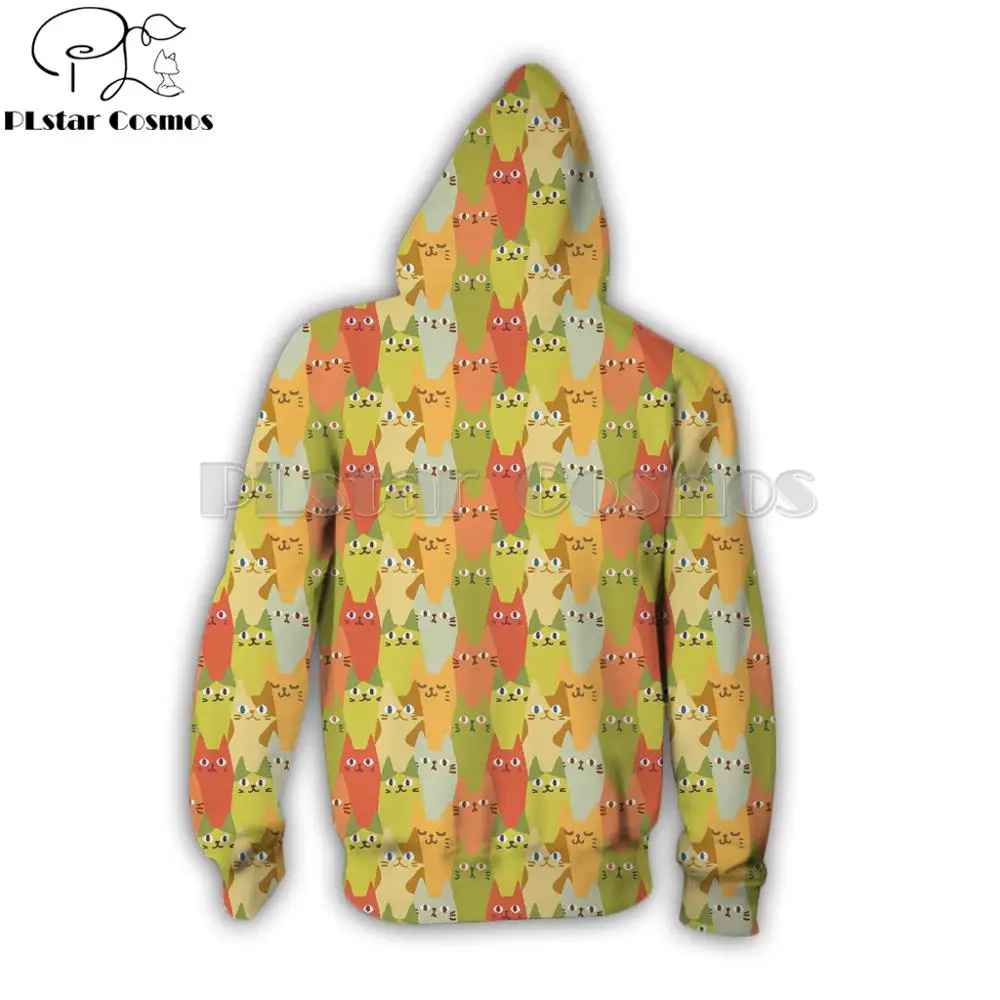 

PLstar Cosmos Brand 2019 Fashion Men hoodies Cute Cartoon cat collage 3D Print Unisex streetwear Hoodie/Sweatshirt/Hooded jacket