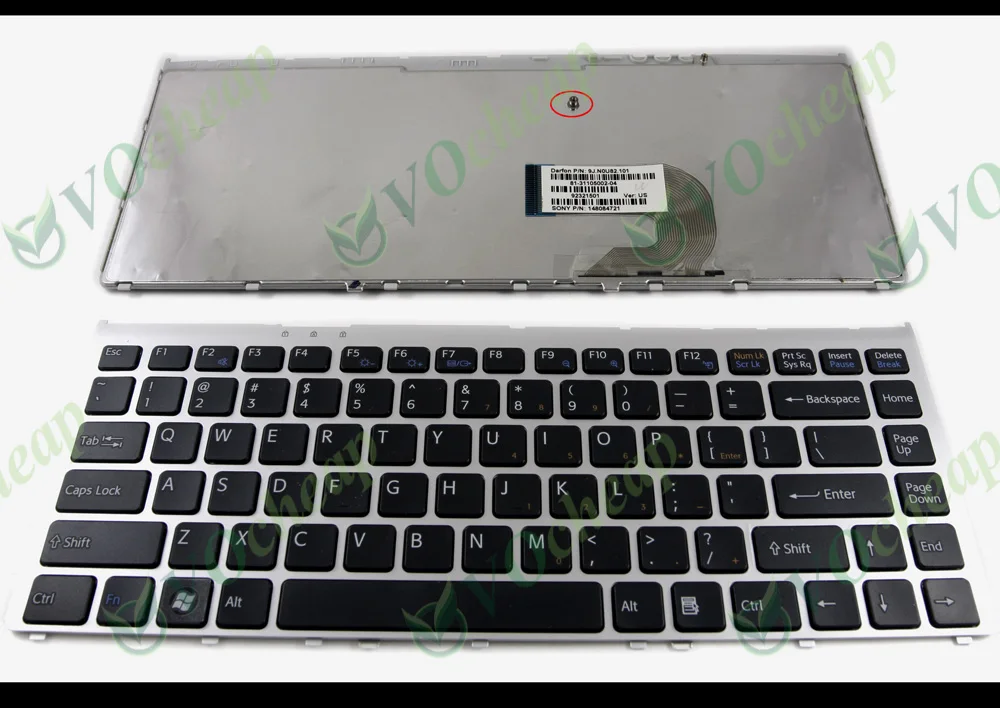 

New Laptop keyboard for Sony Vaio VGN-FW FW (FW270JW FW280J FW290 FW130E FW170J FW139N/W FW140N) with Silver Frame Black US Ver