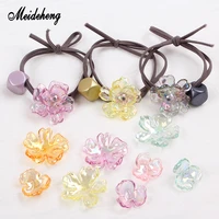 acrylic three five petals flower charms beads for jewelry making color plating handmade accessories hair ornaments beauty gifts