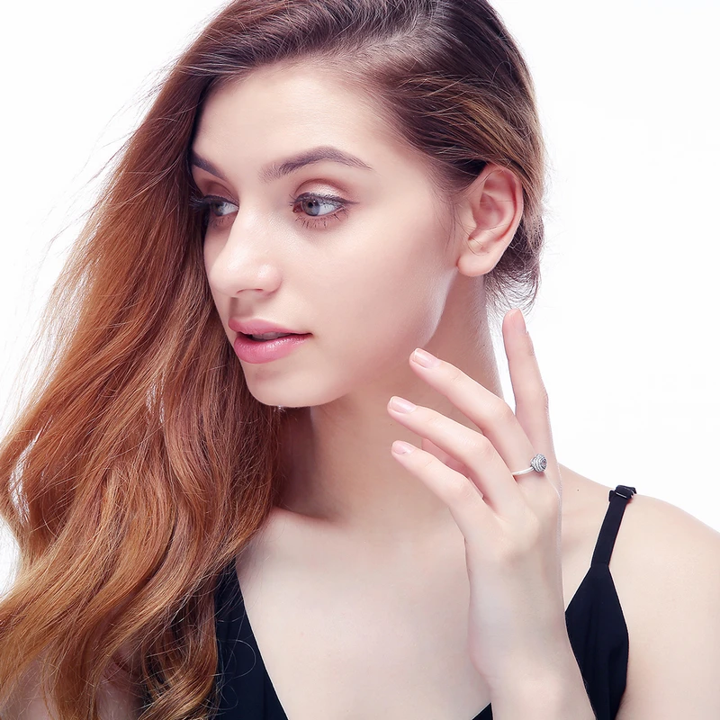 Beagloer любящее сердце Форма кольца с AAA кубический цирконий 925 пробы Jewelry Мода для
