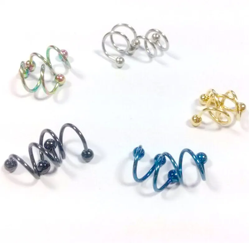 Серьги пусеты в стиле панк из нержавеющей стали s образные Спиральные серьги