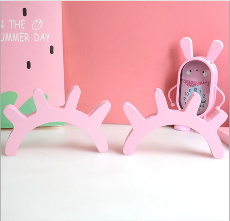 2PCS Wooden 3D Eyelash Wall Sticker Nordic Style Ornament For Children Baby Room Background Home Decoration | Дом и сад