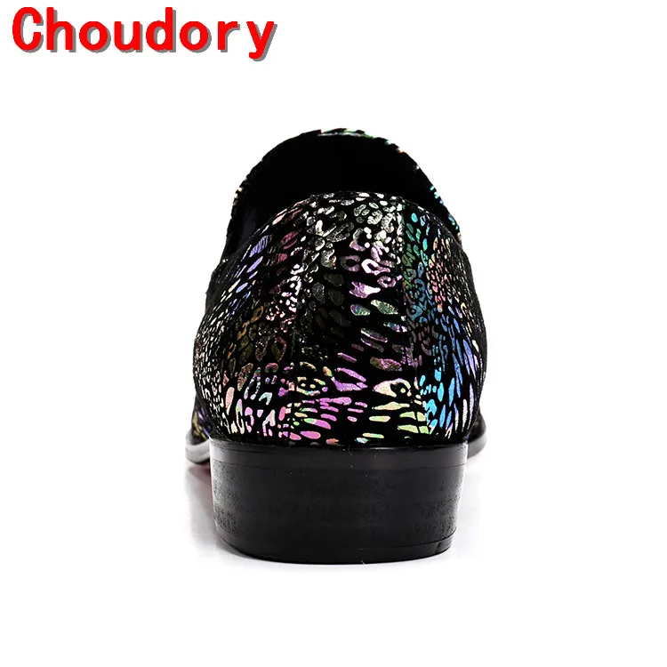 Итальянские мужские туфли Choudory элегантные с шипами вечерние свадебные блестящие