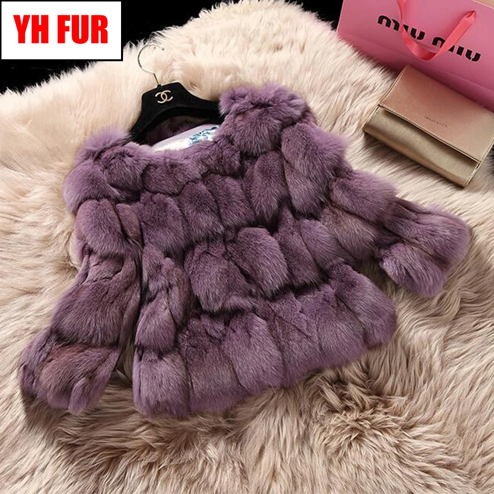 2020 Новый стиль модная женская шуба из натурального Лисьего меха 100% натуральный
