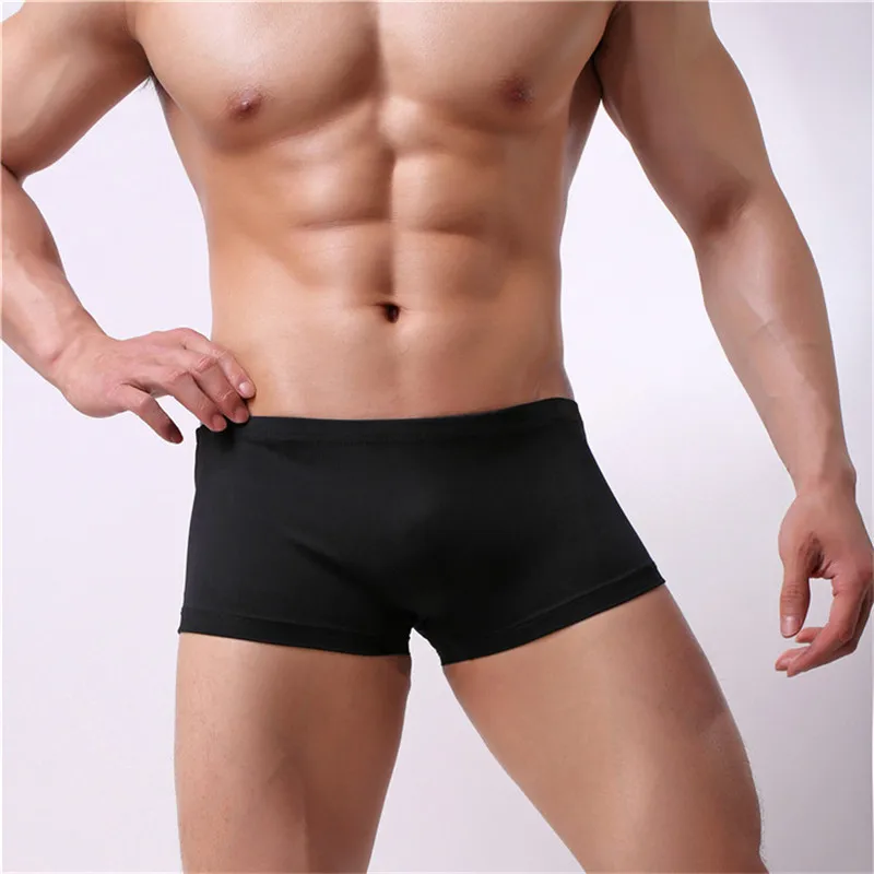 2Pcs/lot Best Men Boxer Silky quickly dry Underwear Male fashion Solid Panties Underpants Cueca Boxershorts Homme for Russian | Мужская