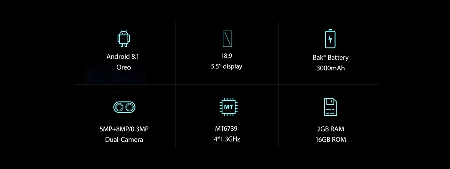 Blackview A20 pro, смартфоны, 18:9, 5,5 дюймов, Android 8,1, задний отпечаток пальца ID, 2 Гб ram, 16 ГБ rom, 4G, мобильный телефон