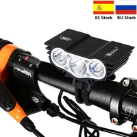 4 mode 1500 lm 3 led lamp beads front bike bicycle light cycling light lamp accessories for bicycle with 6400mah battery