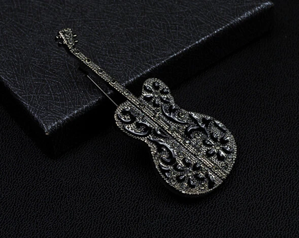 2016 Fashion broches Accessories Vintage guitar man Brooch Musical Instrument Brooches corsage Dress Gift Accessory Men | Украшения и