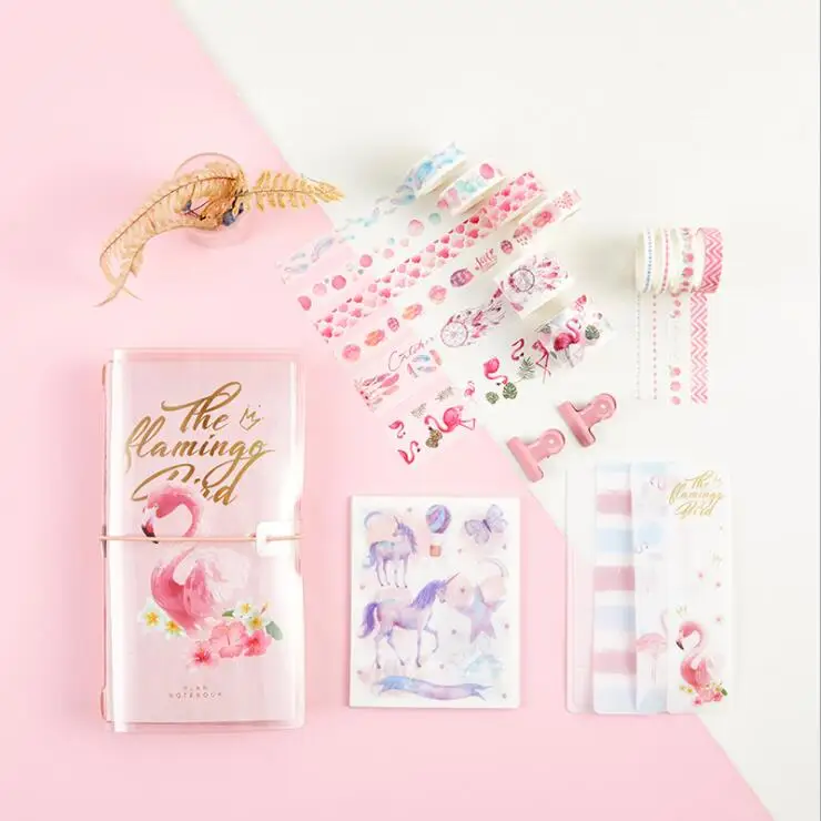 2019 новый корейский Kawaii Фламинго Симпатичный мультфильм Корейский спиральный