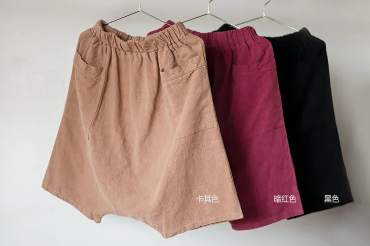 Новинка лета 2017 женские модные свободные брюки из хлопка и льна Капри