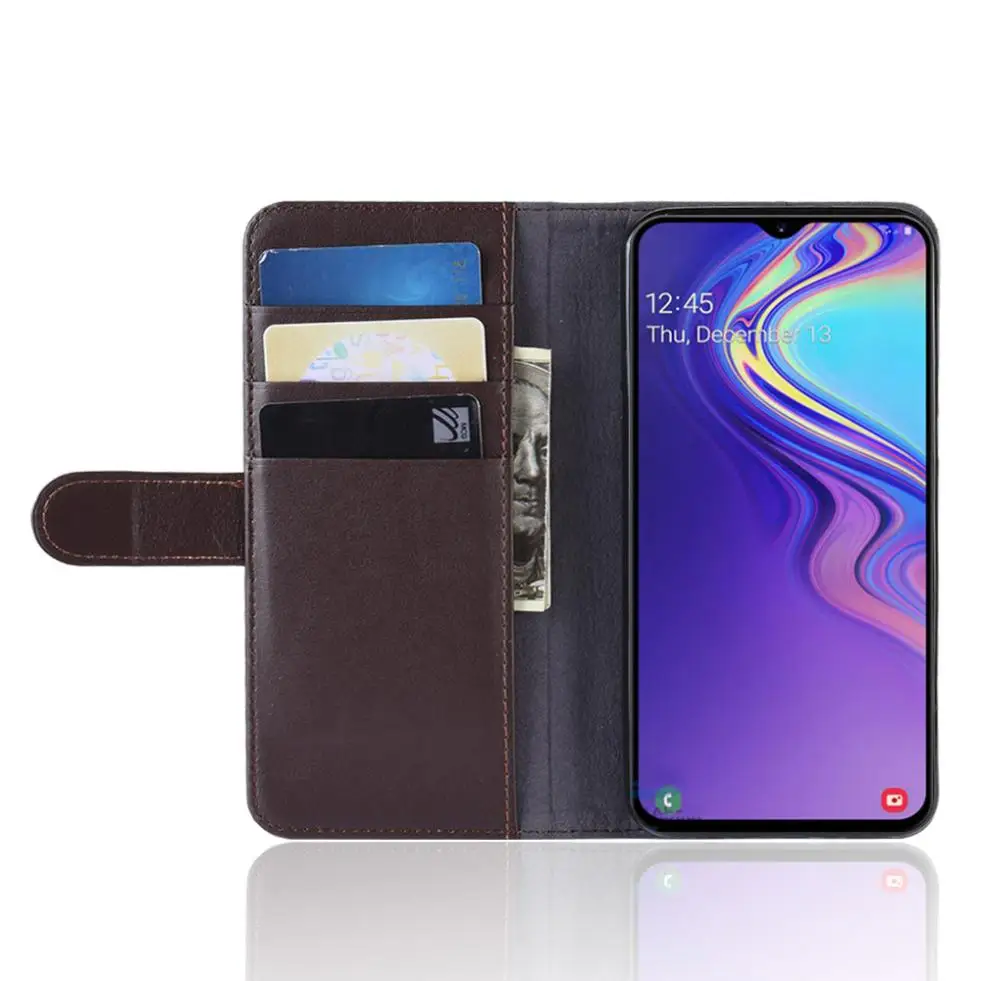 Для Samsung Galaxy M20 Чехол Премиум Бизнес Флип из натуральной кожи чехол бумажник