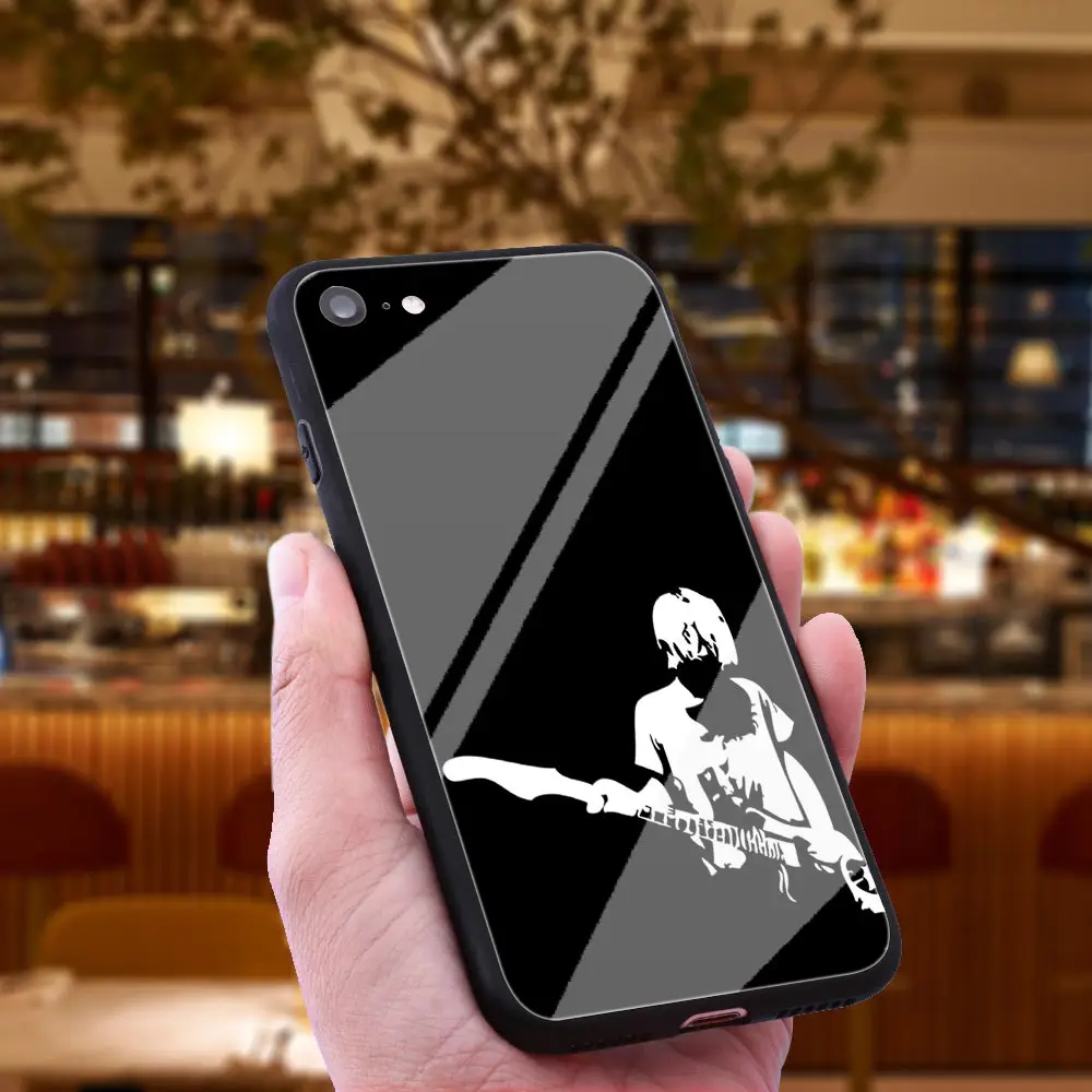 Чехол для телефона WEBBEDEPP Nirvana Kurt Cobain из закаленного стекла Apple iPhone Xr Xs Max X или 10 8 7 6 6S