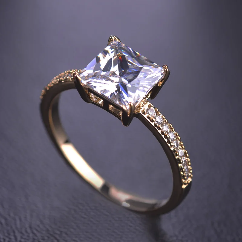 Blucome Классические Тонкие Кольца Для Женщин Меди CZ Циркон Свадебные Aros Серебро