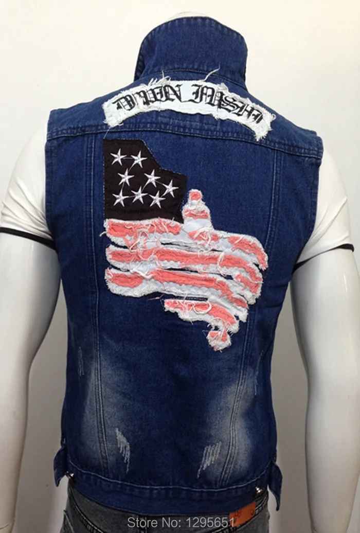 Denim Waistcoat Stylish Patchwork 