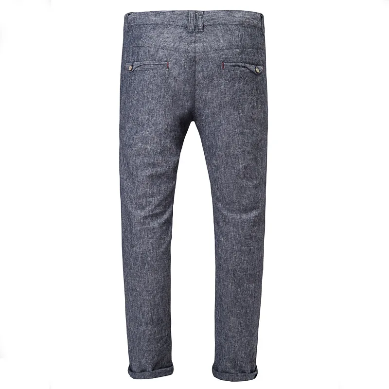 Брюки мужские повседневные без маркировки облегающие льняные прямые штаны