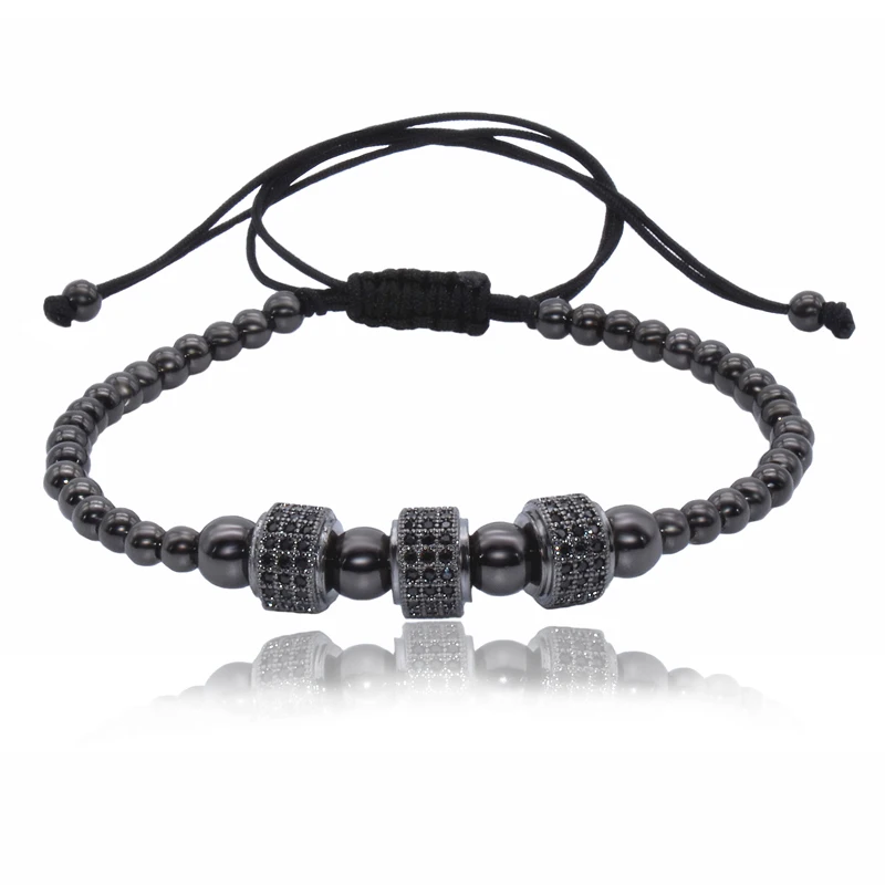 Мужские браслеты Макраме ATTYIRENA круглые с пробкой золотого цвета бусинами