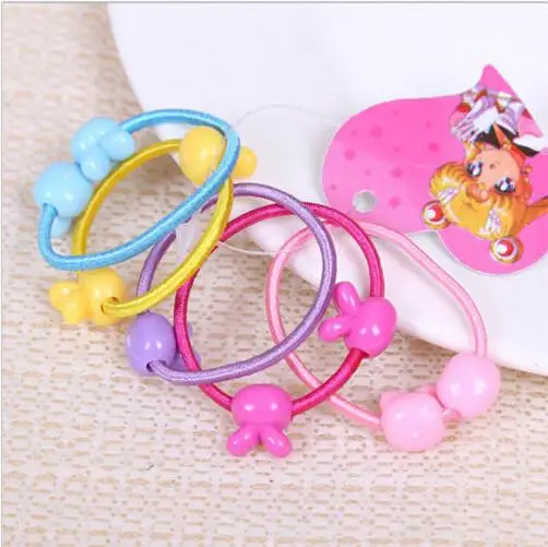 50pcs/bag Small Cartoon Bears Flowers Rabbit Star Child Baby Kids Ponytail Holders Hair Accessories For Girl Rubber Band Tie Gum | Детская