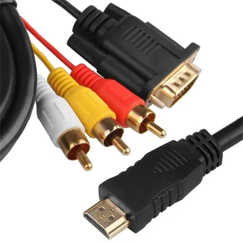 Топ бренд 1 5 м HDMI к VGA 3 RCA адаптер конвертер кабель 1080 p HDTV|Кабели VGA| |