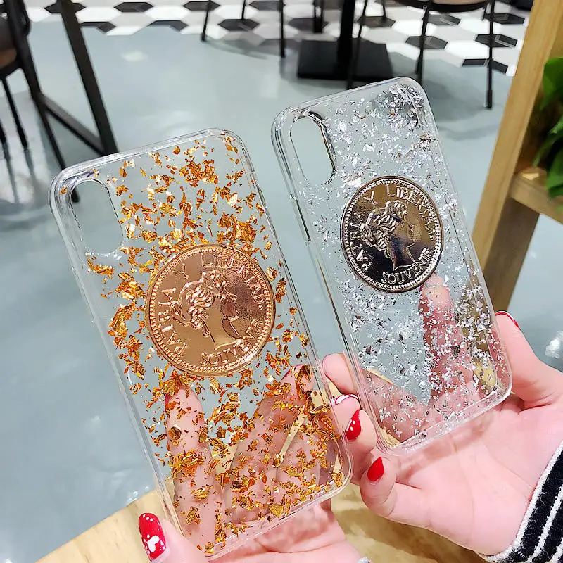Чехол для телефона Samsung Galaxy A10 A20 A30 A40 A50 A60 A70 M10 M20 прозрачный чехол с золотыми