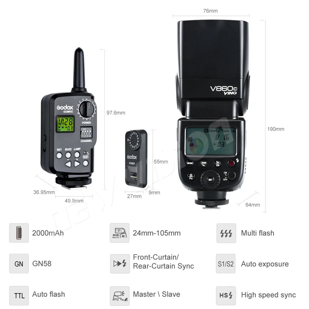 Свободная фотовспышка модель VING V860N V860 DHL HSS Master li ion набор для вспышки Speedlite 1/8000s Nkon