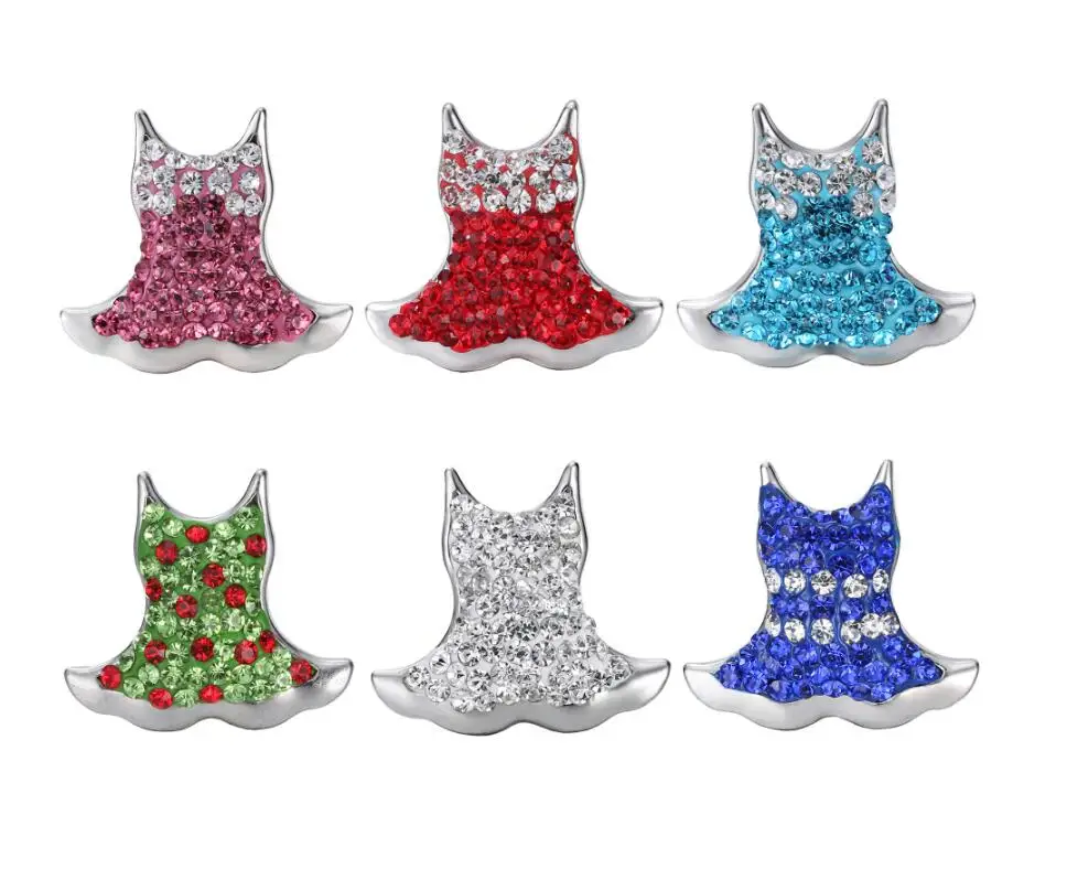 10 шт. сплав + кристаллы форма платья кнопки бусины для Скрапбукинг поделки шитье