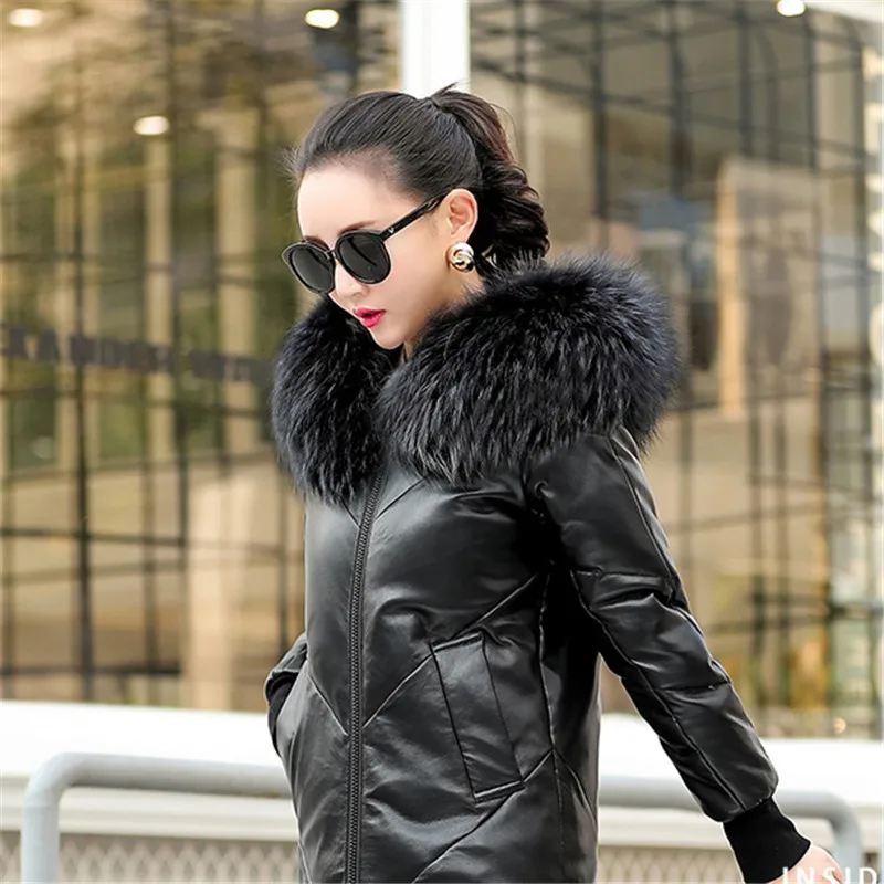 Женская верхняя одежда из овечьей кожи длинная парка большого размера с