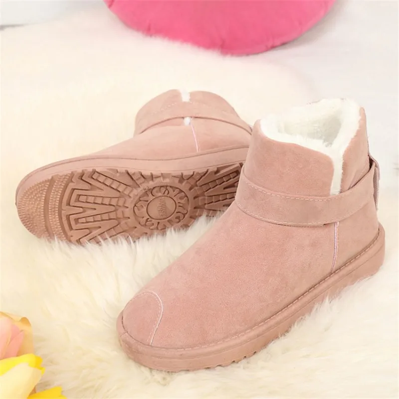 Зимние ботинки для девочек короткие зимние на толстой плоской нескользящей