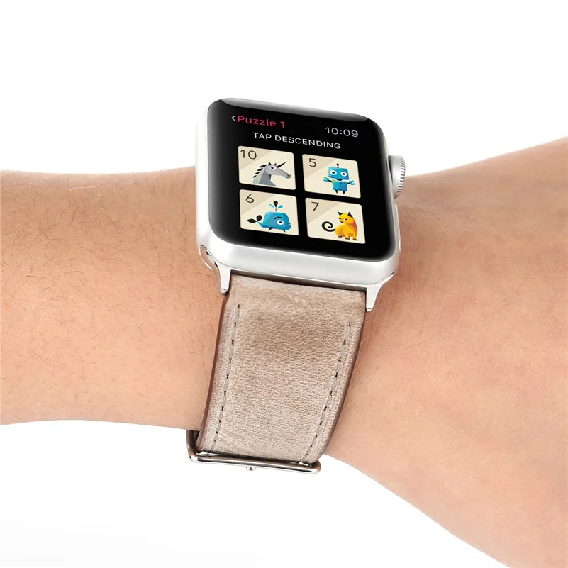 Ремешок из натуральной кожи для Apple Watch iWatch 3B19 Модный сменный Браслет наручных