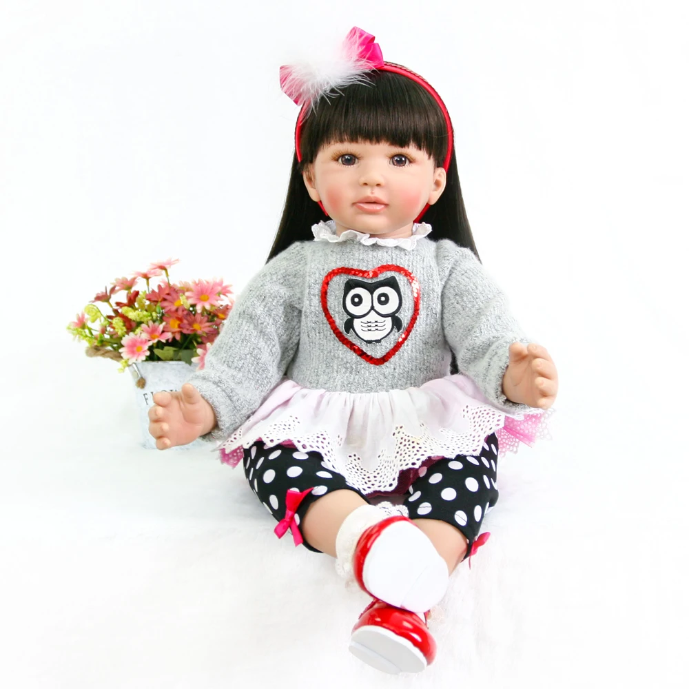 24 &quotручной работы 3/4 силикона reborn Baby doll игрушки реалистичные для новорожденных