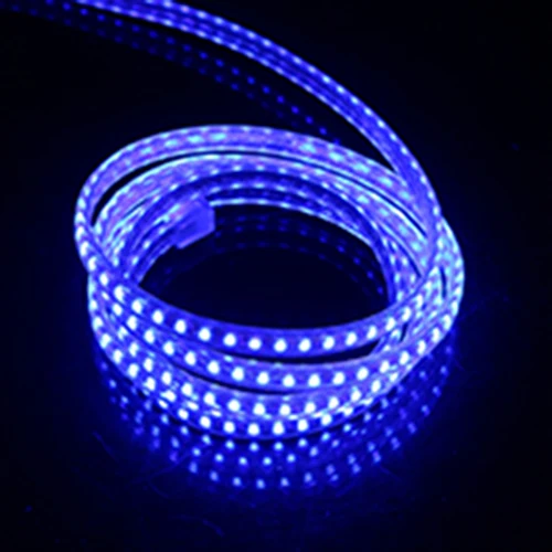220V СВЕТОДИОДНАЯ лента SMD 2835 120led/hdmi кабель 1 м 2 м 3 м 5 м 10 м 100 Водонепроницаемый гибкие светодиодные ленты светильник ЕС штекер питания 23key 11key диммер контроллер - Испускаемый цвет: Синий