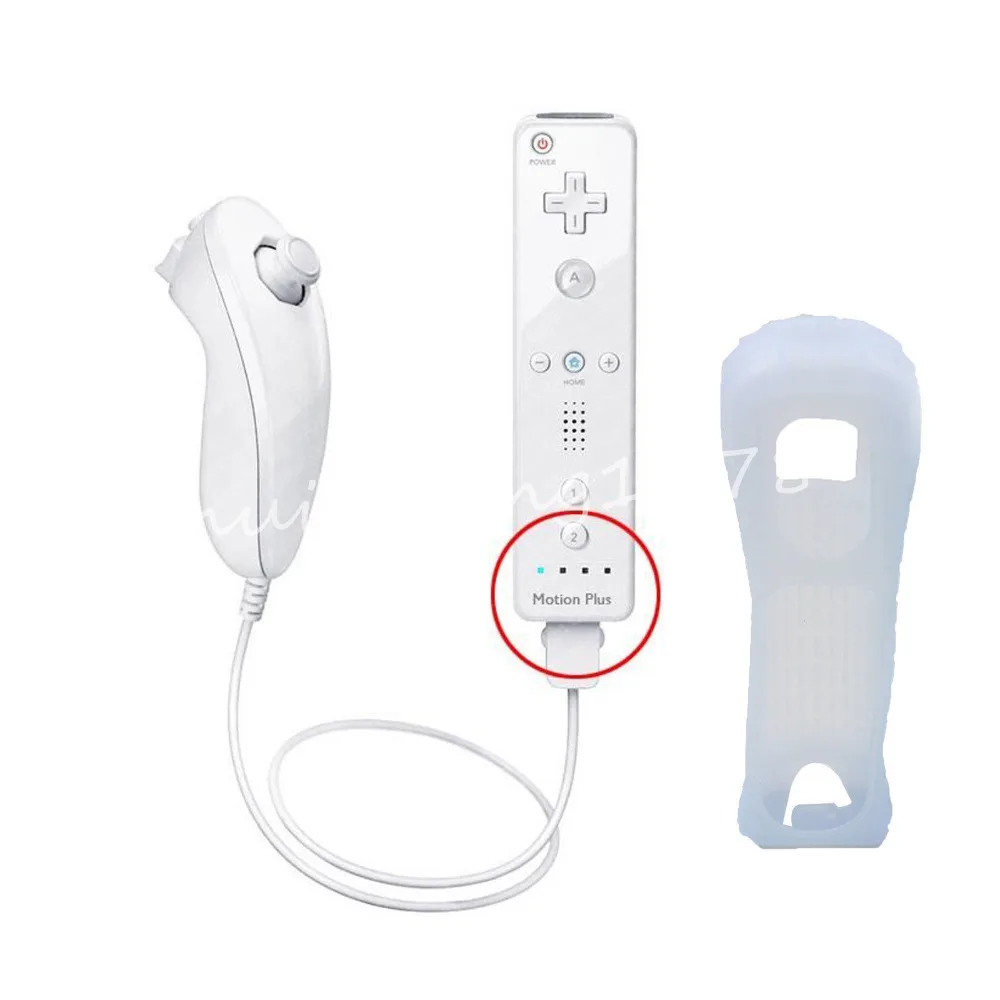 Новый стильный пульт дистанционного управления Motion Plus для Nintendo Wii Game + наручные