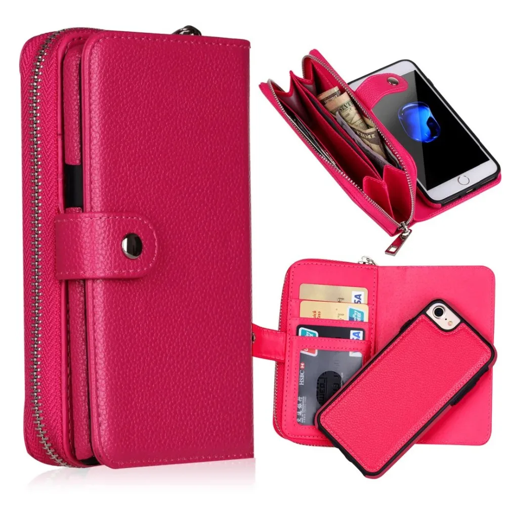 Кожаный чехол кошелек на молнии с магнитной застежкой для Samsung Galaxy Note 20 Ultra 10 + 9 S9 S10