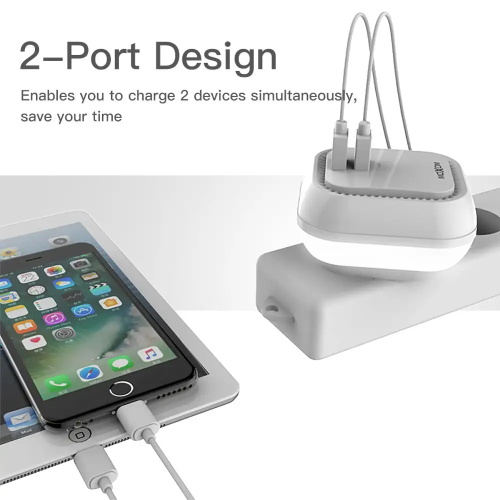 Зарядное устройство для быстрой зарядки MOXOM USB зарядное iPhone Samsung настенное со
