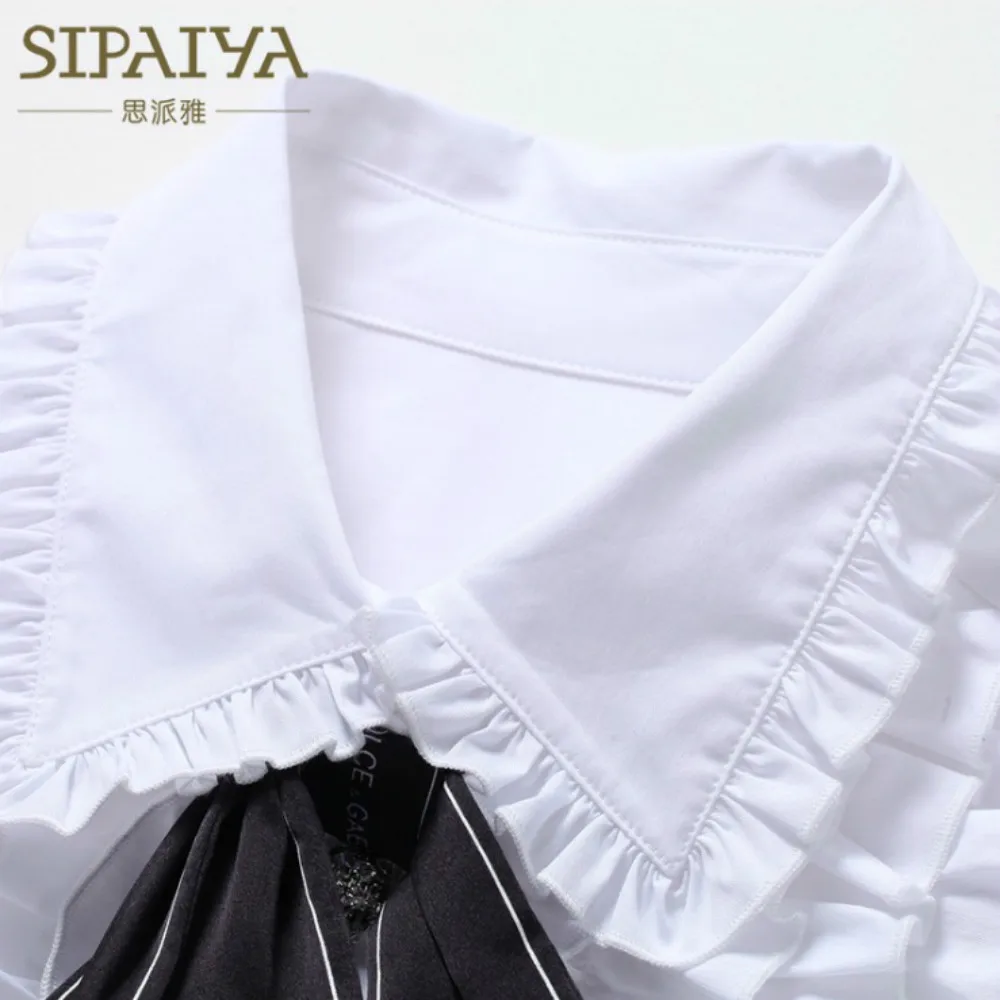 Женские блузки с бантом и оборками офисные рубашки пуговицами дизайнерские топы