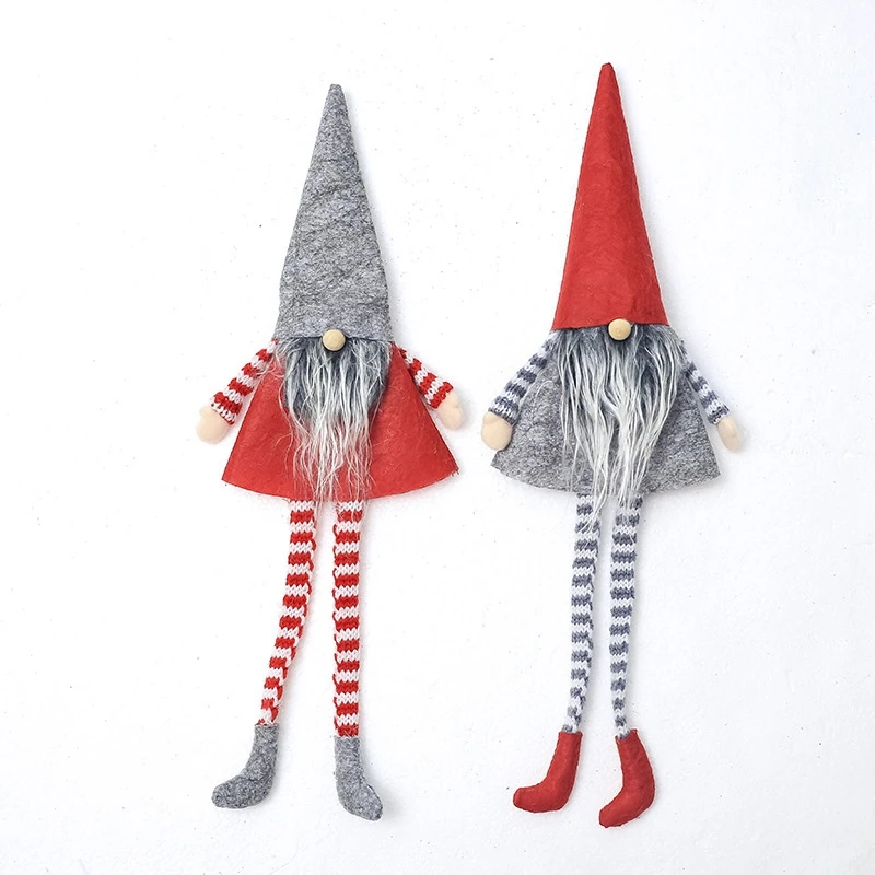 Christmas Decoration Holiday Gifts Swedish Figurines Sitting Long-legged Xmas Elf Red Wine Bottle C1024 | Дом и сад