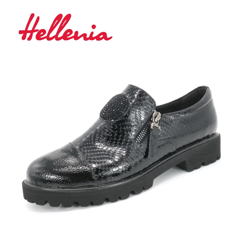 Женская Повседневная обувь ручной работы черного цвета с круглым носком средним